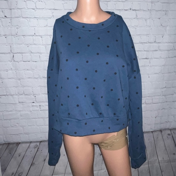 GAP Tops - Gap dark blue polka dot sweatshirt size L